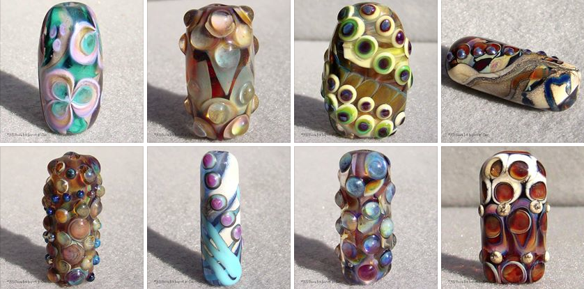 CALLIOPE Handmade Art Glass Focal Bead Flaming Fools Lampwork Art Glass sra